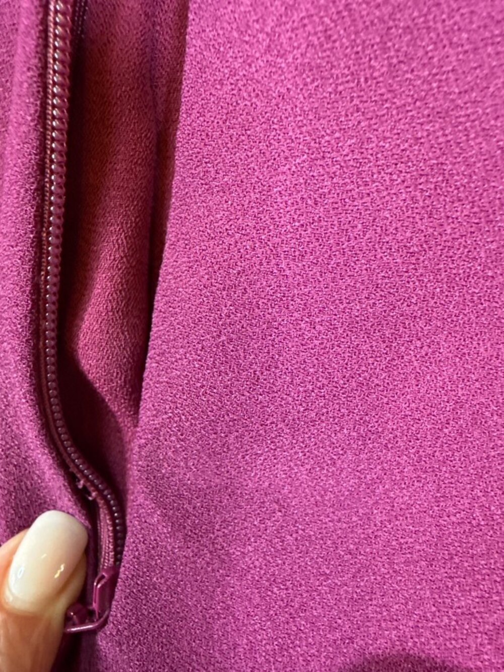 Rebecca Minkoff Magenta Wrap Dress Size 4 Short Sleeve Back Zip FLAW (MM670) - Picture 10 of 11